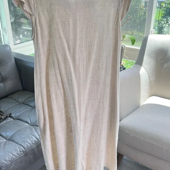 embroidered linen maxi dress Haven Embroidered Linen Maxi Dress Coral / XL